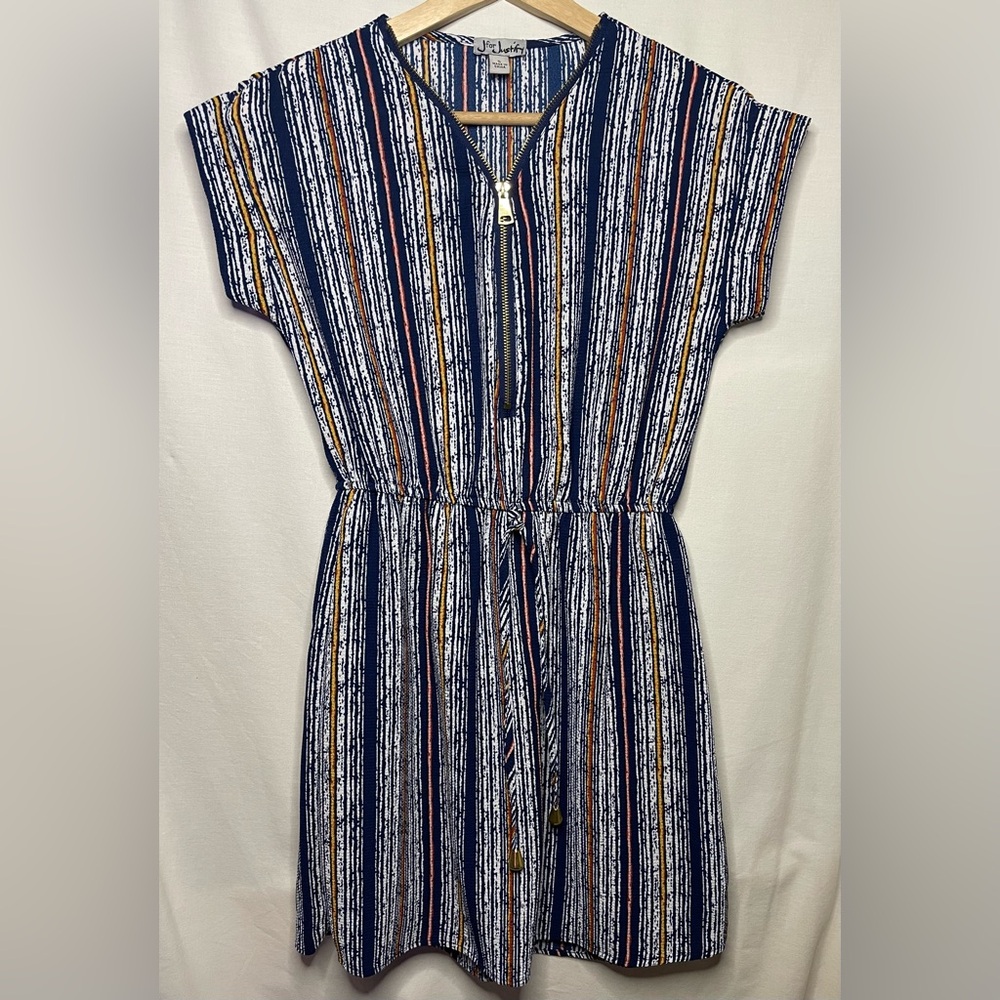 J for Justify Multicolor Striped Zip Dress Size S